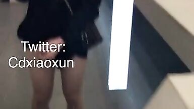 【HD】Hot Crossdresser Public Flashing & Masturbation - 15 image