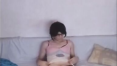 TsRea home solo costume strip exhibitionist cute shelady - 14 image