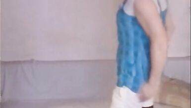 TsRea home solo costume strip exhibitionist cute shelady - 2 image