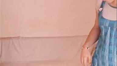 TsRea home solo costume strip exhibitionist cute shelady - 3 image