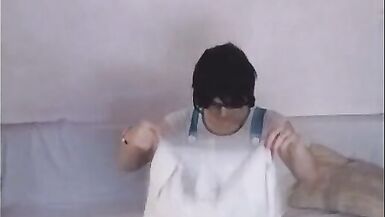 TsRea home solo costume strip exhibitionist cute shelady - 5 image