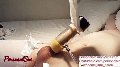 Sissy handsfree cum with wacuum sex machine - 5 image