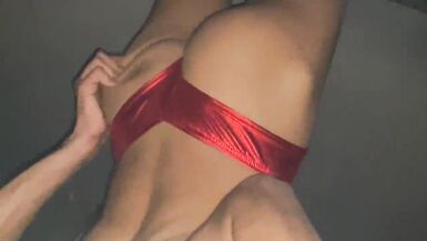 Large Booty Recent leather bikini ( spunk flow) - 1 image