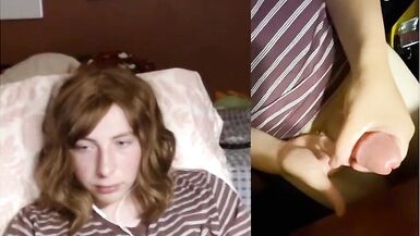 Cute legal age teenager lady-boy jerks large ramrod & cums - 11 image