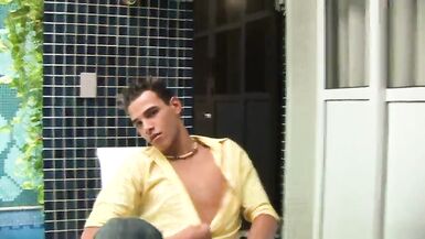 Sexy blond sheboy acquires her hard tool sucked by hawt stud - 1 image