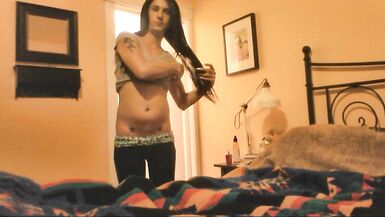 Hott Trans KimberlyGeorge Playing with her Ramrod on Livecam ~KimberlyGeorge~ - 1 image