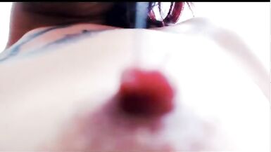 Hot Lady-Man Inserts Needles in Nipp - 6 image