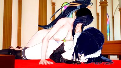 [DxD x Overlord] Shemale Hentai Akeno x Albedo(cg Drawing)