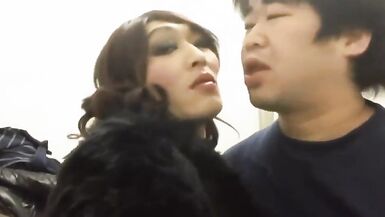 Lady-Boy in public water closet - 1 image