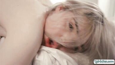 Golden-Haired tranny analed by her TS masseuse - 12 image