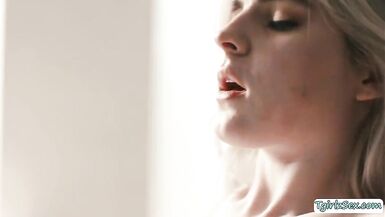 Golden-Haired tranny analed by her TS masseuse - 6 image