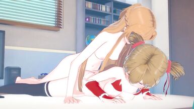 [sword Anime Online] Shemale Hentai Asuna x Silica(cg Tentacle) - 11 image