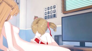 [sword Anime Online] Shemale Hentai Asuna x Silica(cg Tentacle) - 3 image