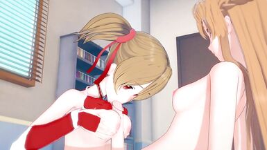 [sword Anime Online] Shemale Hentai Asuna x Silica(cg Tentacle) - 5 image