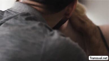 TS Ella widen legs and acquires anal by guy - 6 image