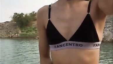 Transgender Driving and Cumming at the Lake! - 13 image