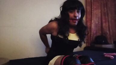 Crossdresser in Selfbondage - 10 image