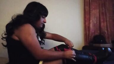 Crossdresser in Selfbondage - 3 image