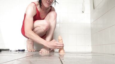 Sissy Every Single Day Routine - Juicy and Sexually Excited Shower Sex-Toy Play - 1 image