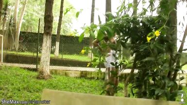 Golden-Haired shebabe with consummate mangos masturbates in the park - 6 image