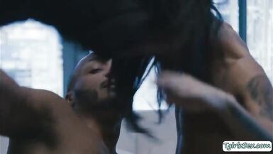 Lewd TS dominated by her ebon spouse - 2 image