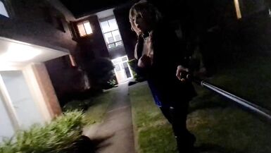 Sissy Bitch Flashing on the Streets and Jerking off afresh - 1 image