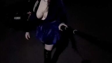 Sissy Bitch Flashing on the Streets and Jerking off afresh - 8 image