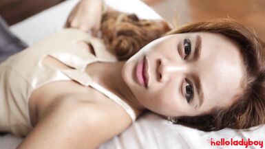 HelloLadyBoy Large Tit Oriental Honey Receives off Teasing Foreign Knob - 2 image