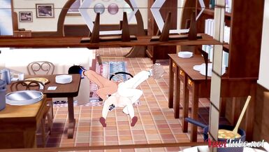 Yaoi CG - Three-Some, 2 Nekoboys Masturbate a Foxboy with their Booty and that guy Cums on their Buttock - 1 image