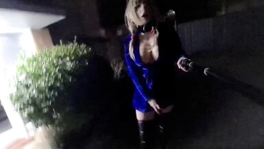 Sissy bitch flashing on the streets and jerking off afresh - 11 image