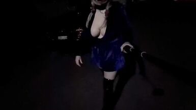 Sissy bitch flashing on the streets and jerking off afresh - 8 image