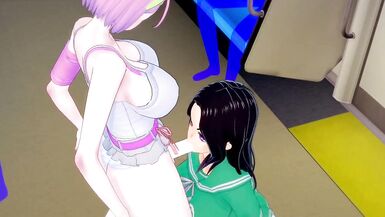 Невероятные Приключения ДжоДжо: Фута Рейми трахает Фута Юкако в поезде - 3 image