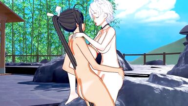 Senran Kagura - Futanari Homura X Miyabi CG Manga - 1 image