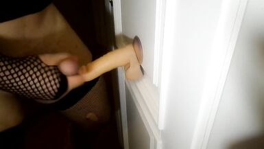 Sissy Bitch Learns to Engulf the Jocks, Rubs her Nipps, Receives the Plug, Fuck her Booty and Cums - 15 image