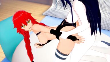 [overlord] Futanari Albedo x Lupusregina Beta (cg Tentacle) - 11 image