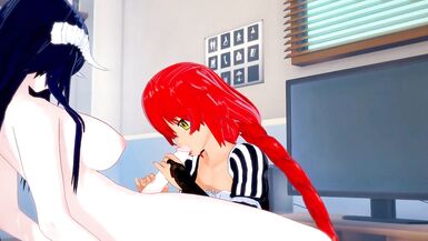 [overlord] Futanari Albedo x Lupusregina Beta (cg Tentacle) - 3 image