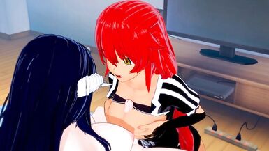 [overlord] Futanari Albedo x Lupusregina Beta (cg Tentacle) - 4 image