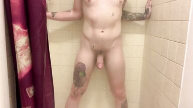 Marvelous Whore Wife Transgirl Bonks her Gaping Slit in the Shower - 9 image