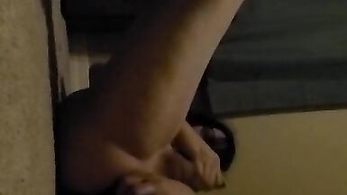 Shemale Takes Large Sex-Toy and Cums