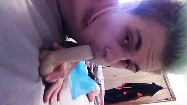 Ftm Transman engulfing and Playing with Dildos - 3 image