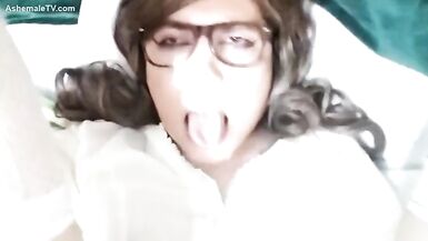 Hawt Tranny self Facial Compilation - 4 image