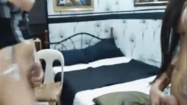 Lewd Sheboys Do Titty Rubbing and Dry Hump - 7 image