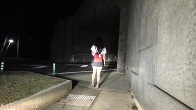 CD IJUIN Maki walking beneath a high-way with sailor school uniform - 1 image
