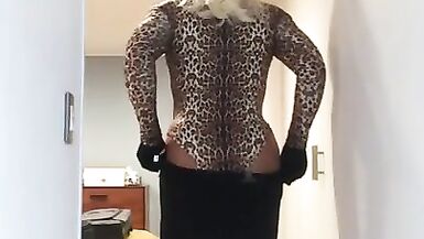 Sloan being Ladylike (female Mask, Petticoat, Hose, Mask, Crossdress, Trans, Wig, Heels, Transform) - 4 image