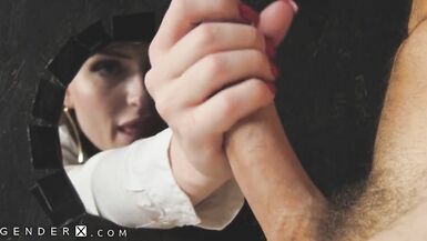 Natalie Mars Blows Boy throughout Brilliance Aperture in Porn Shop - GenderX - 9 image