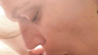 hot trans gives bi chaps 1st time BJ POV - 14 image