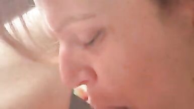 hot trans gives bi chaps 1st time BJ POV - 15 image