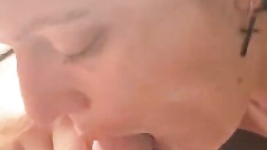 hot trans gives bi chaps 1st time BJ POV - 9 image