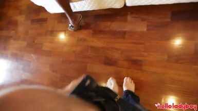 HelloLadyBoy Slender Thai Playgirl Chokes down out of Towners Schlong - 7 image