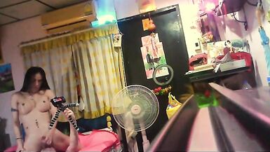 Active Oriental T-Girl Fuck and Cum on a Filhty Client in Manila - 14 image